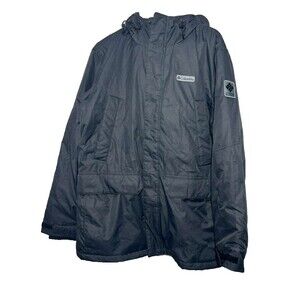 Columbia Snow Ski Jacket Women's Large Black with Fur Hood Coat Thermalcoil